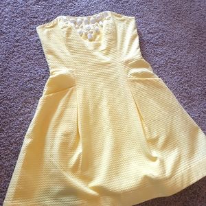Lilly Pulitzer strapless yellow dress